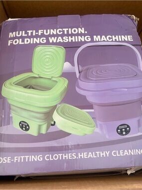 Portable Folding Washing Machine - Purple. New